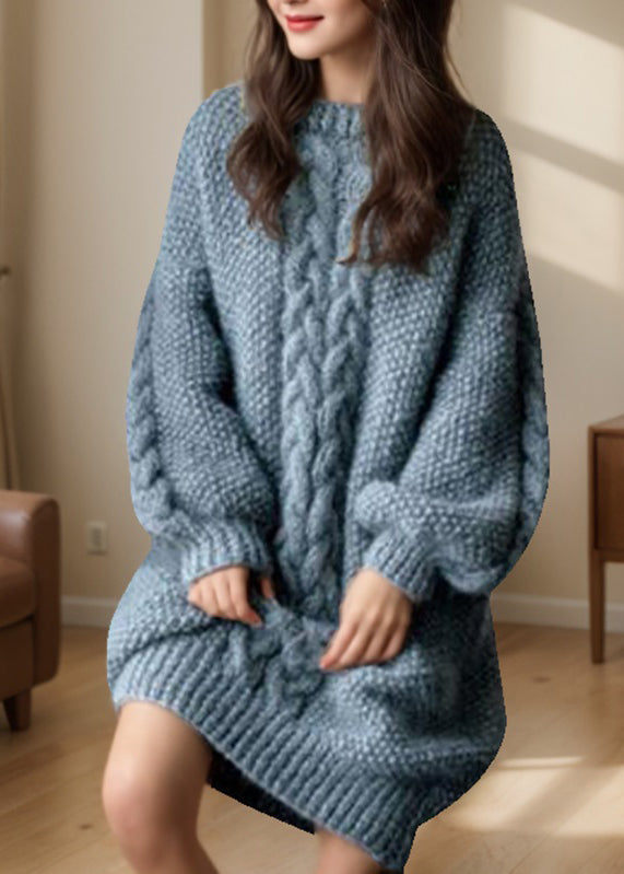 Loose Camel O-Neck Solid Cable Cotton Knit Sweaters Winter RP027 ABC