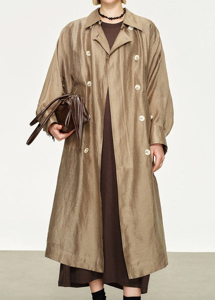 Collar Champagne Pan Loose Linen Peter Breast Silk Double Gold FashionChic