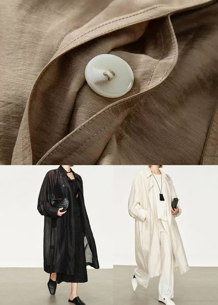 Collar Champagne Pan Loose Linen Peter Breast Silk Double Gold FashionChic