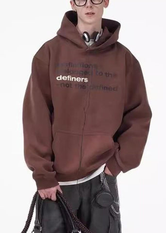 Loose Coffee Letter Pockets Oversized Cotton Mens Sweatshirts Spring YQ027 ABC