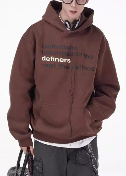 Loose Coffee Letter Pockets Oversized Cotton Mens Sweatshirts Spring YQ027 ABC