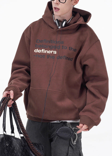 Loose Coffee Letter Pockets Oversized Cotton Mens Sweatshirts Spring YQ027 ABC