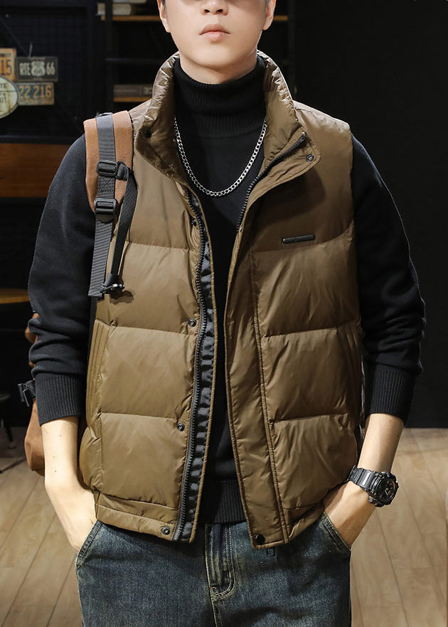 Loose Coffee Zip Up Pockets Men Puffer Vest Winter EQ039 ABC