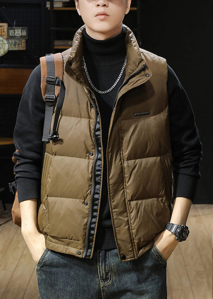 Loose Coffee Zip Up Pockets Men Puffer Vest Winter EQ039 ABC