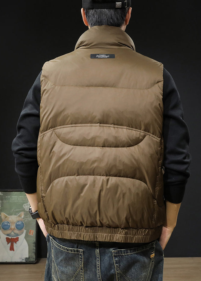 Loose Coffee Zip Up Pockets Men Puffer Vest Winter EQ039 ABC