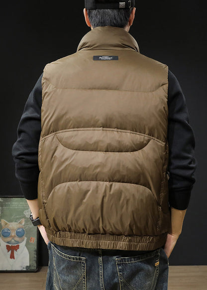 Loose Coffee Zip Up Pockets Men Puffer Vest Winter EQ039 ABC