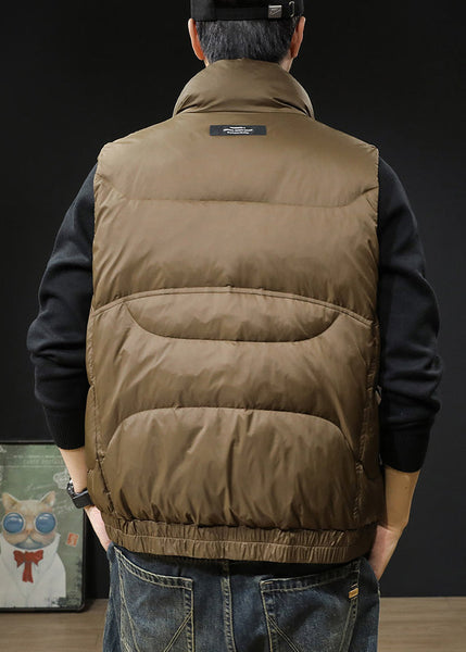 Loose Coffee Zip Up Pockets Men Puffer Vest Winter EQ039 ABC