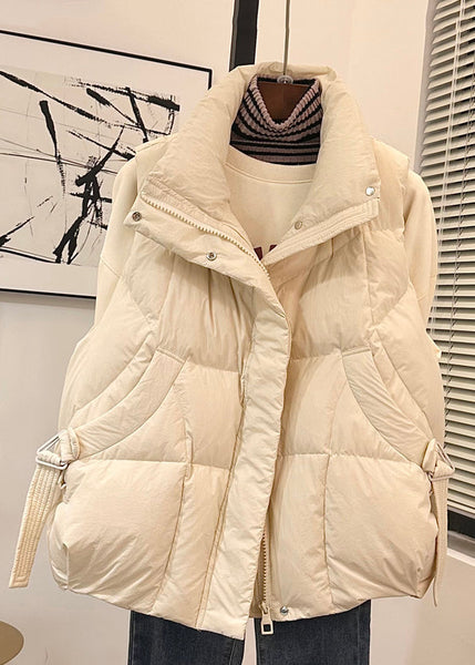 Loose Ginger Yellow Zip Up Pockets Duck Down Waistcoat Spring YW002 ABC