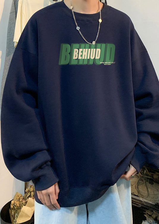 Loose Green O Neck Print Cotton Men Streetwear Fall RP066 ABC