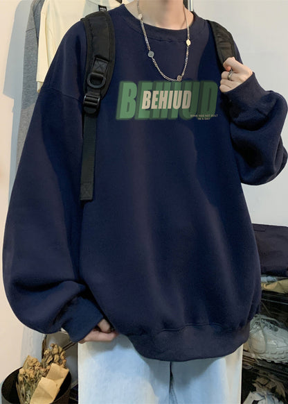 Loose Green O Neck Print Cotton Men Streetwear Fall RP066 ABC