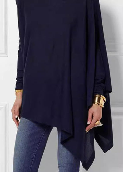 Asymmetrical Turtleneck Top Loose Spring Green FashionChic