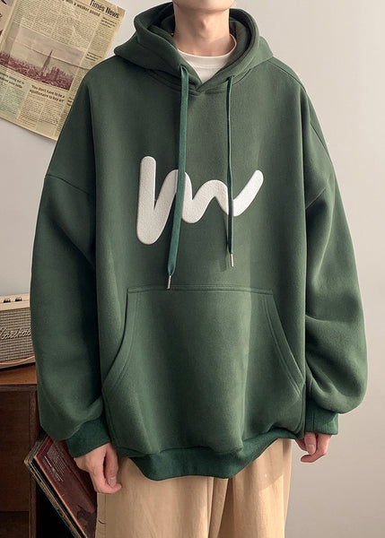 Loose Grey Hooded Pockets Cotton Men Sweatshirt Spring YQ028 ABC