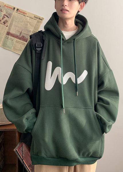 Loose Grey Hooded Pockets Cotton Men Sweatshirt Spring YQ028 ABC