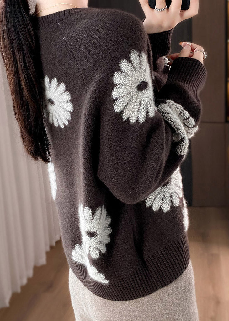 Loose Grey O Neck Cozy Woolen Knit Sweaters Spring YW052 ABC