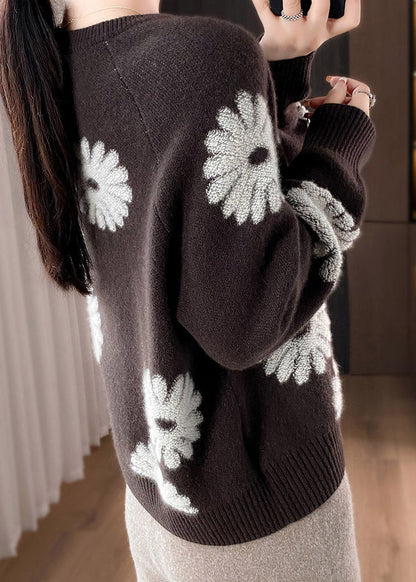 Loose Grey O Neck Cozy Woolen Knit Sweaters Spring YW052 ABC