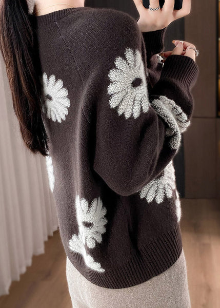 Loose Grey O Neck Cozy Woolen Knit Sweaters Spring YW052 ABC