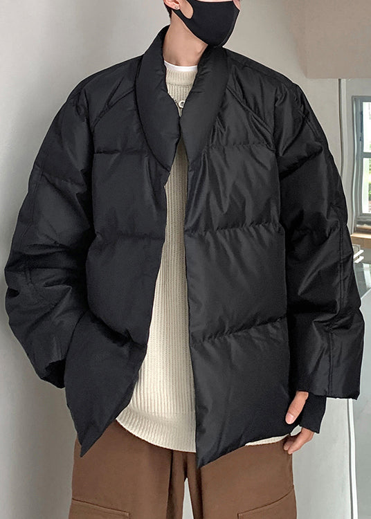 Loose Grey Stand Collar Solid Duck Down Men Coat Winter WL009 MENCW241123