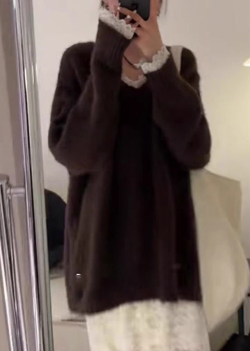 Loose Grey Thick Cozy Cotton Knit Sweaters Winter RK006 ABC