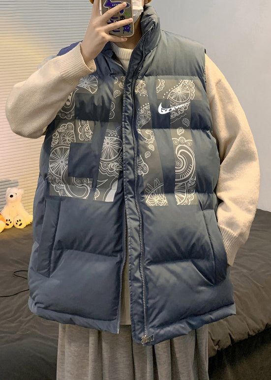 Loose Khaki Print Pockets Cotton Fille Mens Waistcoat Winter EQ031 ABC