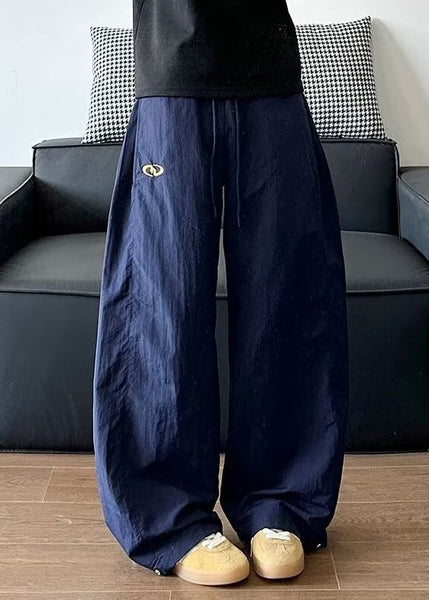 Elastic Pants Navy Loose Summer Solid Waist Cotton Men FashionChic