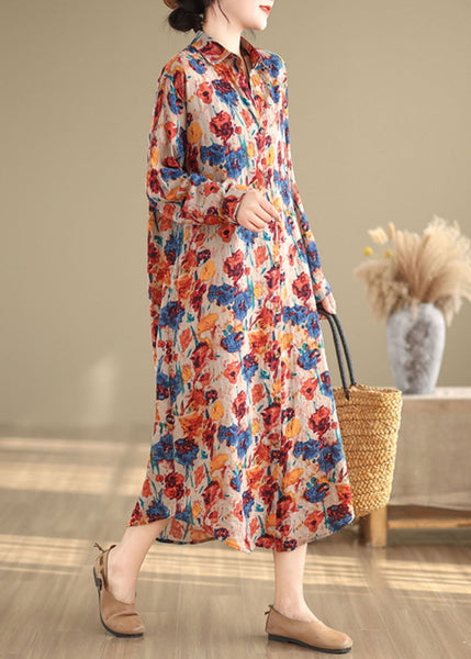 Loose Peter Pan Collar Print Cotton Shirts Cardigan Long Sleeve AP086 GK-CTS240718