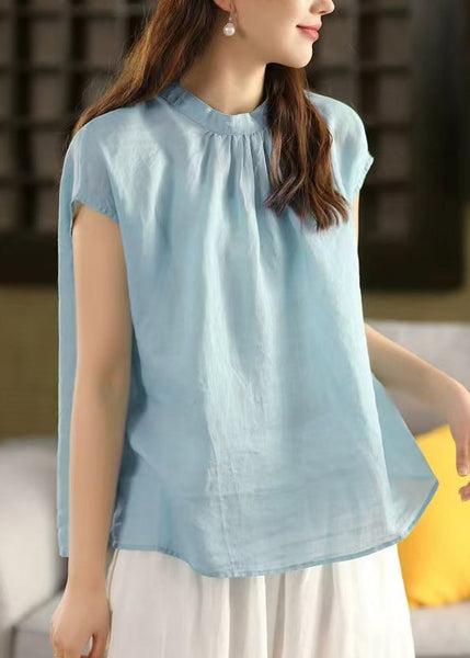 Summer Both Sides Loose Shirt Linen Wear Button Pink On FashionChic