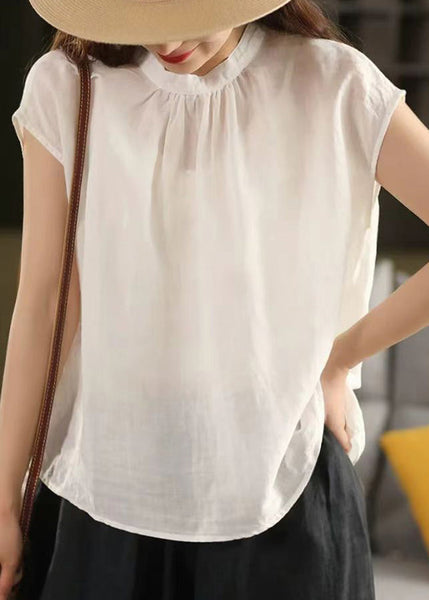 Summer Both Sides Loose Shirt Linen Wear Button Pink On FashionChic