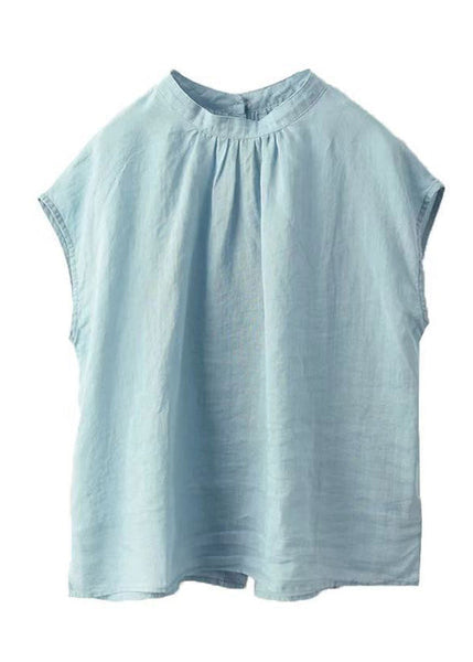 Summer Both Sides Loose Shirt Linen Wear Button Pink On FashionChic