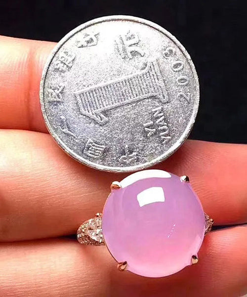 Loose Pink Sterling Silver Overgild Jade Rings AC1029 Genistyle Shop