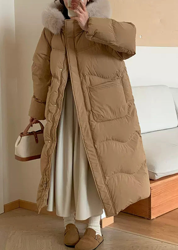 Loose Purple Pockets Patchwork Zippered Long Parka Winter RD013 ABC