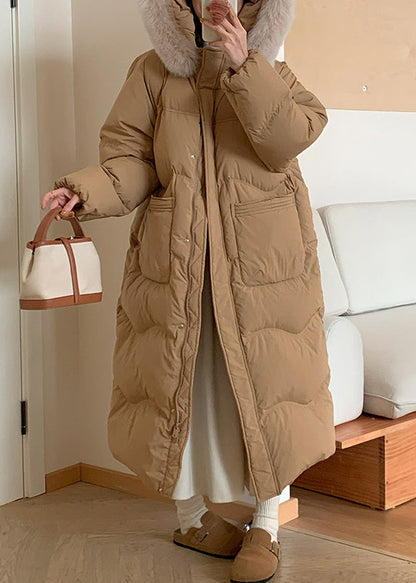 Loose Purple Pockets Patchwork Zippered Long Parka Winter RD013 ABC