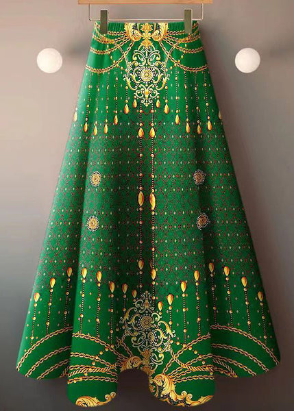 Loose Red Print Exra Large Hem High Waist Skirts Summer QQ1015 Ada Fashion