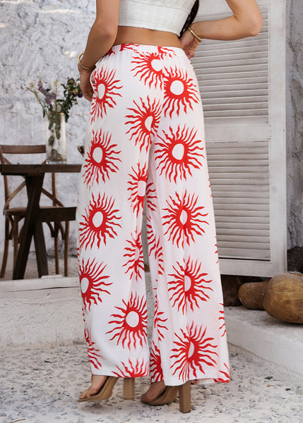Summer High Pants Wide Loose Waist Leg Red Sunflower FashionChic
