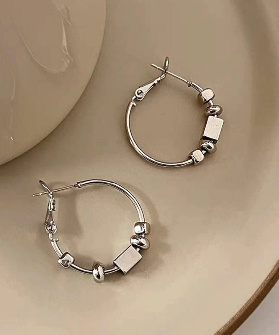 Earrings Broken Silk Hoop Loose Copper Silver FashionChic