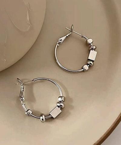 Earrings Broken Silk Hoop Loose Copper Silver FashionChic
