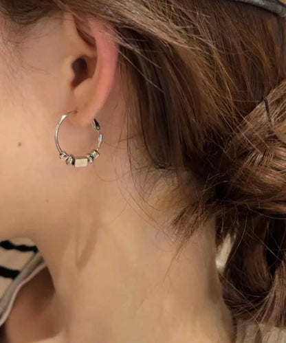 Earrings Broken Silk Hoop Loose Copper Silver FashionChic