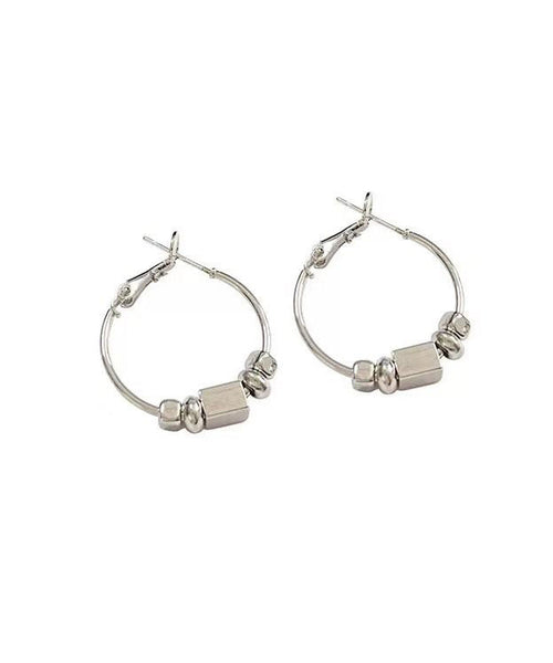 Earrings Broken Silk Hoop Loose Copper Silver FashionChic