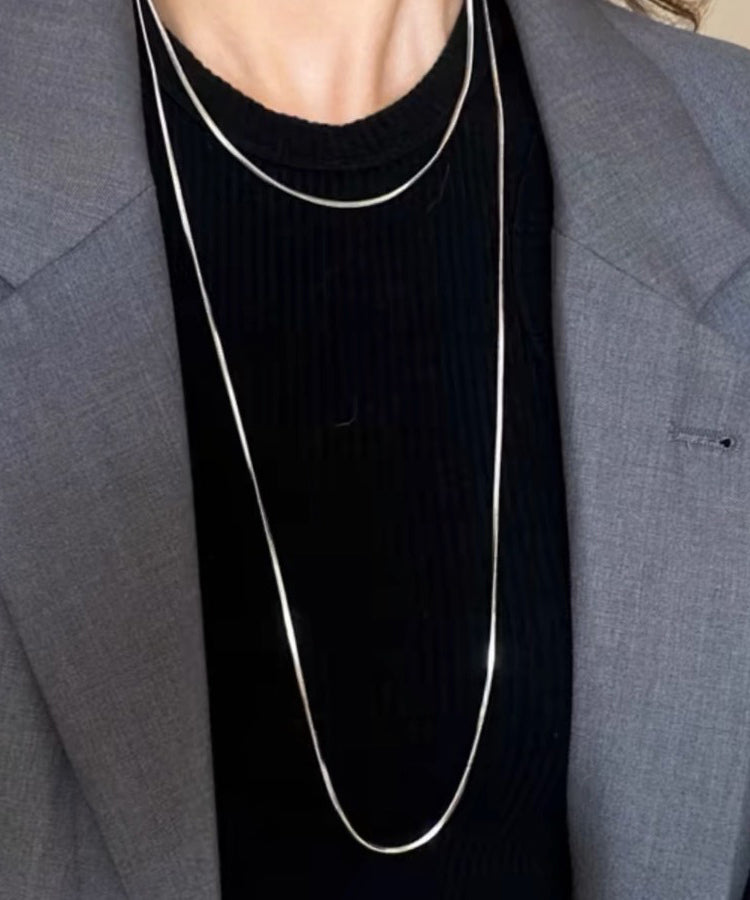 Double Silk Layer Loose Steel Stainless Necklace FashionChic