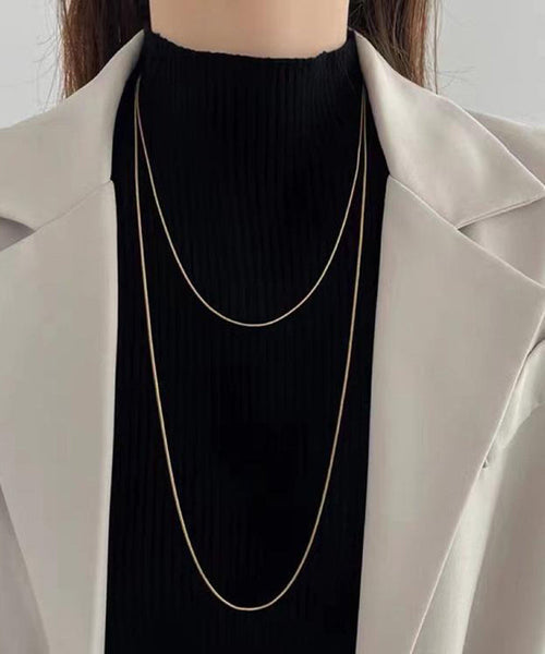 Double Silk Layer Loose Steel Stainless Necklace FashionChic