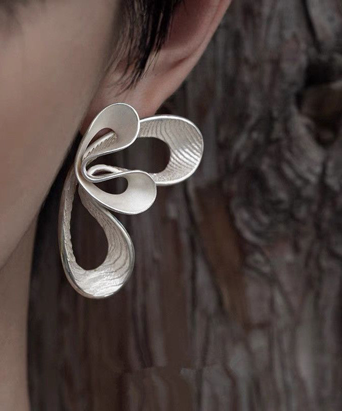 Loose Silk Sterling Silver Double Cloud Stud Earrings QQ072 JEW-EAR240811