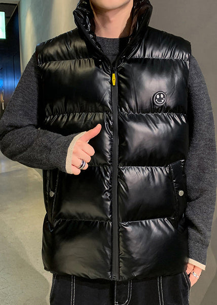 Loose Silver Hooded Pockets Winter Waistcoat Men Sleeveless EQ027 ABC