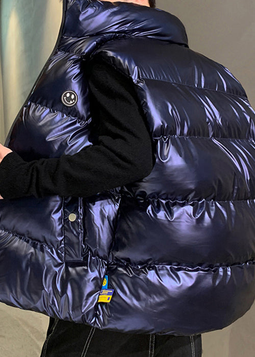 Loose Silver Hooded Pockets Winter Waistcoat Men Sleeveless EQ027 ABC