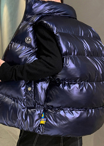 Loose Silver Hooded Pockets Winter Waistcoat Men Sleeveless EQ027 ABC