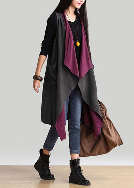 Loose V Neck Wear On Both Sides Long Cardigans Spring VV074 HS-CDG240627