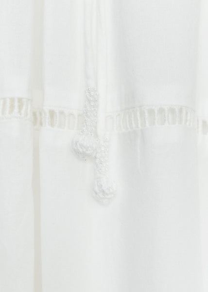 Pieces Skirts Cotton And White Out Hollow Set Loose Shirts Two FashionChic