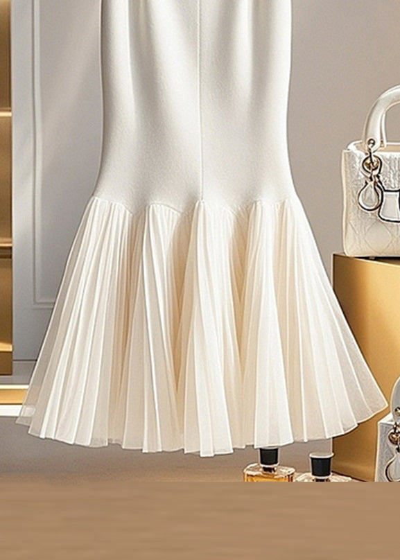 Loose White Solid Tulle Patchwork Fishtail Skirts Spring YJ006 ABC