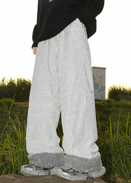 Loose Yellow Pockets Drawstring Warm Fleece Mens Pants Winter RM050 ABC