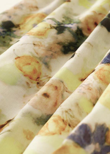 Loose Yellow Print Elastic Waist Cotton Skirts Summer GG009 MZF-SKTS240610