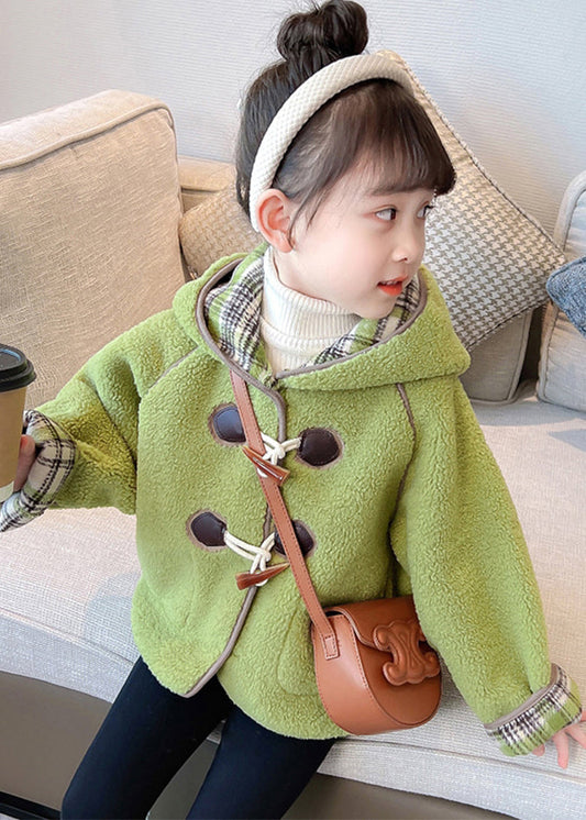 Lovely Green Patchwork Button Kids Hooded Coat Winter WL027 MM-RCTZ-CGTS241120