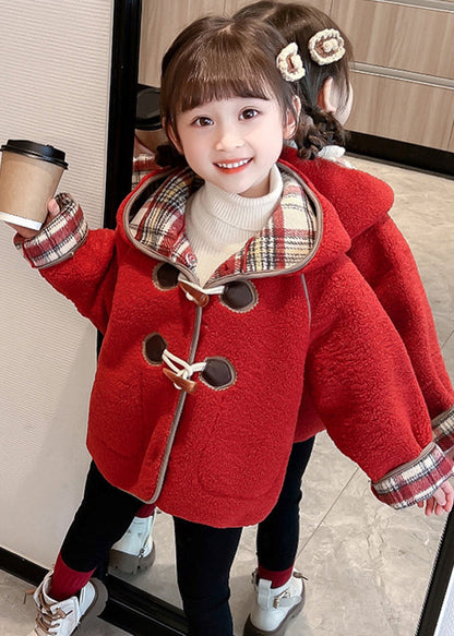 Lovely Green Patchwork Button Kids Hooded Coat Winter WL027 MM-RCTZ-CGTS241120